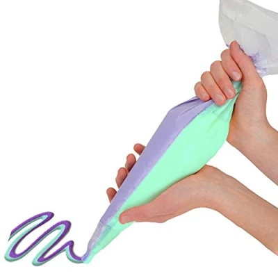 Image of 20x Dual Icing Piping Bags Disposable Pastry/Cake Sugarcraft Decorating