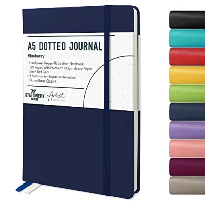 Image of STATIONERY ISLAND Bullet Dotted Journal A5, Hardcover Notebook, Thick 120gsm Paper 180 Pages Notebook