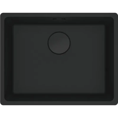 Image of Kitchen Sink Made of Granite (Fragranite) with a Single Bowl from Franke Maris MRG 110 52 Black matt/Black Drainer 125.0697.759