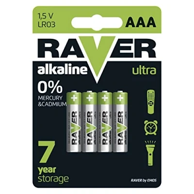 Image of Emos Raver Alkaline Battery LR03 AAA Micro Pack of 4, (Set 4) B7911