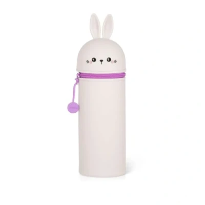 Image of Legami 2 in 1 Soft Silicone Pencil Case Kawaii, School Bunny Shape, Table Pen Holder, Zipper Closure, Silicone, Pens Crayons Marker, H 18.5 cm