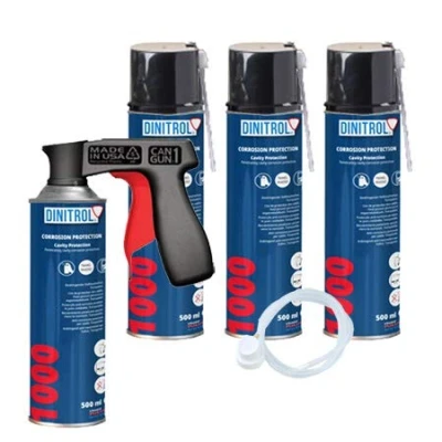 Image of REJEL 4 x DINITROL 1000 CLEAR CAVITY WAX 500ml + EXTENSION NOZZLE CANGUN