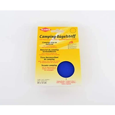 Image of Kleiber 100 Percent Cotton Canvas Tent with Awning Iron on Repair Patch, Royal Blue