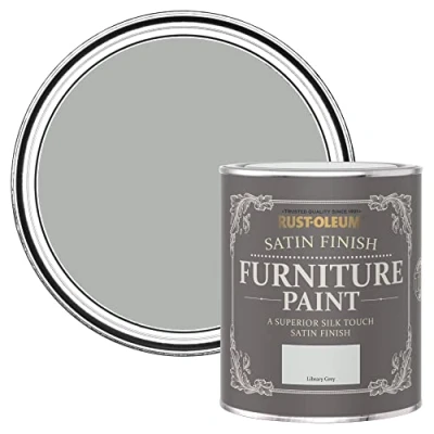 Image of Rust Oleum Grey Furniture Paint in Satin Finish Library 750ml
