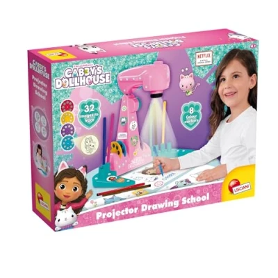 Image of Lisciani GABBY&#039;S DOLLHOUSE Projector DRAWING SCHOOL LED For Learning to Draw Children from 4 Years Picture Disks, Sheets &amp; Pens Included 32 Images Trace