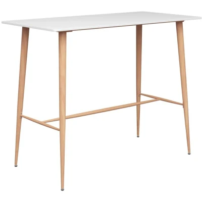 Image of vidaXL Bar Table with Durable MDF Top and Strong Metal Legs, Suitable for Kitchen Dining room, Scandinavian Style, White Black