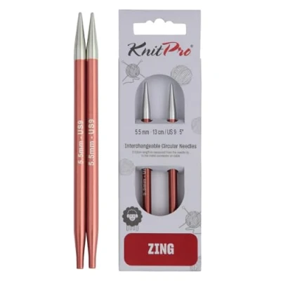 Image of KnitPro KP47506 Zing: Knitting Pins: Circular: Interchangeable: Normal: 5.50mm, Aluminium, Multi Colour, 5.5mm