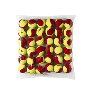 Image of Wilson Tennis Balls, Starter Red, Pack of 36, Yellow/Red, for Children, WRT13700B