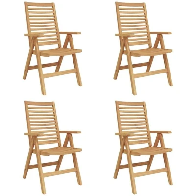 Image of vidaXL Garden Chairs Foldable 4 pcs Solid Wood Teak