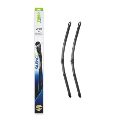 Image of 8N1955425D Wiper BLADE VALEO SILENCIO X.TRM, FLAT SET 574347 530, 530mm Front Beam with spoiler for left hand drive vehicles Pin Fixing