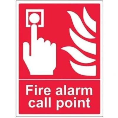 Image of V Safety Fire Alarm Call Point Sign 300mm x 400mm 1mm Rigid Plastic