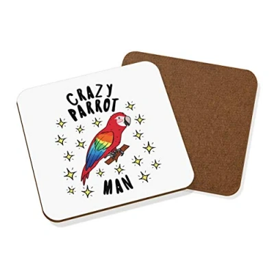 Image of Crazy Parrot Man Stars Coaster Drinks Mat