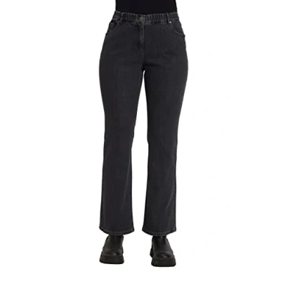 Image of Ulla Popken Women&#039;s bootcut denim Jeans, blue, 45W / 32L