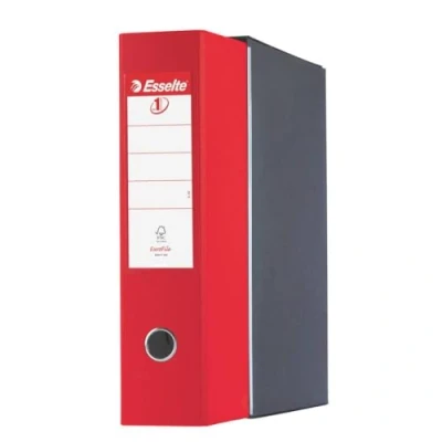 Image of Esselte RACCOGLITORE EUROFILE with Lever Mechanism Plastic Coated Cardboard,Red Vivid,8 cm
