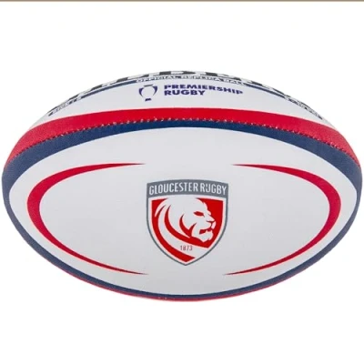 Image of Gloucester Official Replica Rugby Ball White/Red/Black size 4