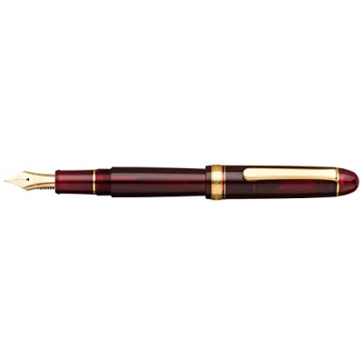 Image of PLATINUM Japanese Fountain Pen #3776 Century Gold Trim Bourgogne SF/Red/0.30 036mm/Handmade/14K Nib with Gift Box/Fountain PNB15000 71SF Red