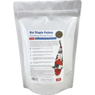 Image of Pond Friend Koi Staple Pellets Floating Fish Food 500g 3mm With Spirulina Colour Enhancer