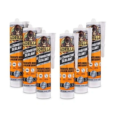 Image of Gorilla 1144115 All Conditions Sealant Silicone Clear 295ml (Pack of 6)