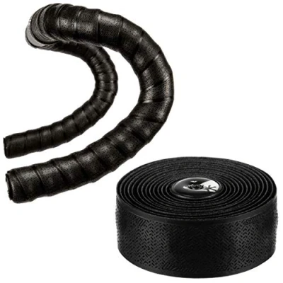 Image of Lizard Skins DSP V2 Cycling Handlebar Tape Black, 1.8mm Thick/Bicycle Handle Bar Grip Roll Wrap Pro Tour Team Road Cycle Race Ride Screw Plug End Polymer Racing Riding Hand Control Accessories Pair