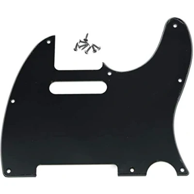 Image of Dopro 8 Hole Tele Guitar Pickguard Scratch Plate for USA/Mexican FD Telecaster Black 3 Ply