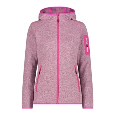 Image of CMP Knit Tech Women&#039;s Jacket with Fixed Hood, Fuxia White, 8
