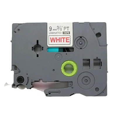 Image of Fassport 1 Pack Red on White Label Tape Compatible for Brother P Touch TZ 222 TZe 9mm 3/8&quot;