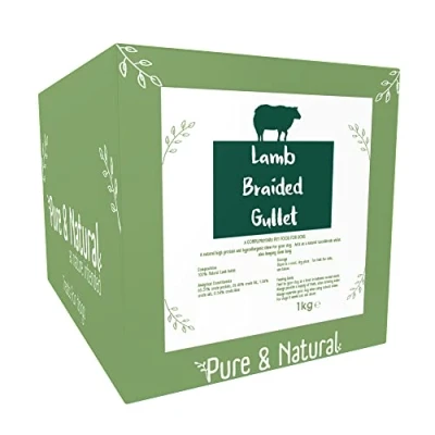 Image of Pure &amp; Natural Dried Lamb Lung Healthy Hypoallergenic, High Protein, Low Fat Dog Chew Treats 1kg Bulk Box