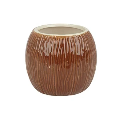 Image of Ceramic Coconut Tiki Mug 500ml Medium Brown
