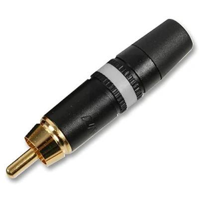 Image of REAN NYS373 Phono Plug with Gold Plated Contacts and White Colour Coded Ring