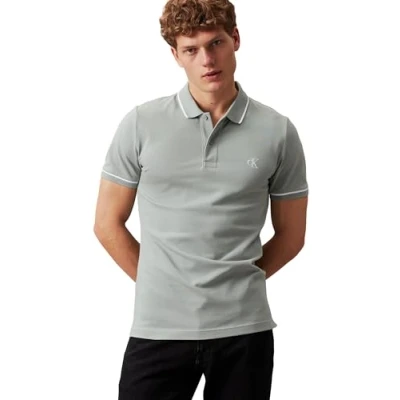 Image of Calvin Klein Jeans Tipping SLIM Polo shirt, Men&#039;s, Size: XS, Slate gray