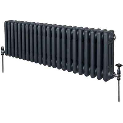 Image of MonsterShop Traditional 3 Column Radiators 300 x 1012mm Anthracite Grey