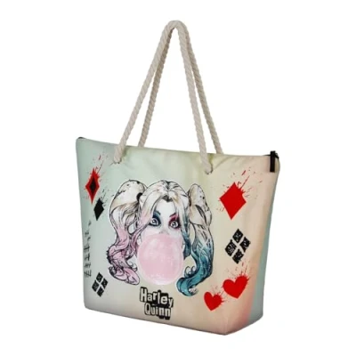 Image of Karactermania Harley Quinn Mad Love Soleil Beach Bag, Beige, 52 x 37 cm