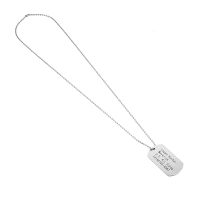 Image of Costumed US Army Dog Tag Silver Soldier Chain as Accessory for Fancy Dress and Carnival