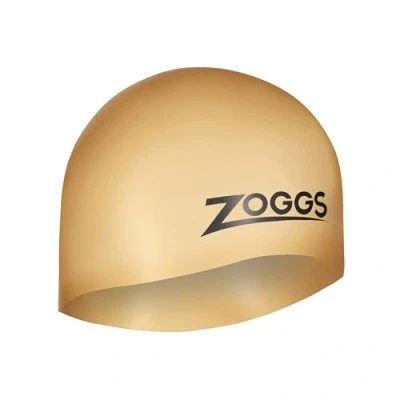 Image of Zoggs Easy fit silicone swim cap, Comfortable Fit, Hydrodynamic Design, Latex Free, Gold, Normal