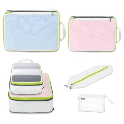 Image of Cipway Compression Travel Packing Cubes,Mesh Design Lightweight Bags Organiser for Backpack Suitcases Home Storage(White 8pcs)