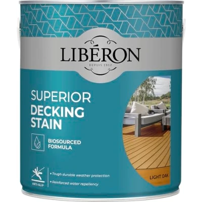 Image of Liberon Superior Decking Stain 2.5 litre Anti Slip New Biosourced Formula (Light Oak)
