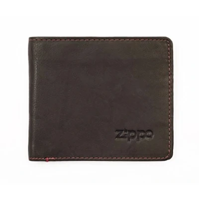 Image of Zippo Leather bi fold wallet 11cm mocha