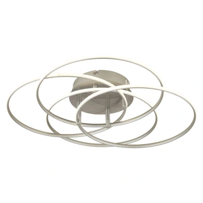 Image of Kombos 51.5cm Integrated LED Semi Flush Ceiling Light Nickel Matt 4x 4000K