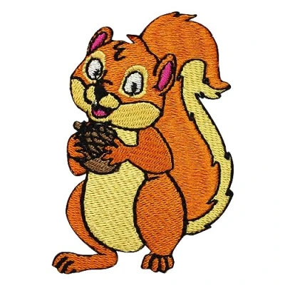 Image of Squirrel Patch Kids rhymes patch, Embroidered Iron on Sew Badge for Clothes etc.8x5.5cm