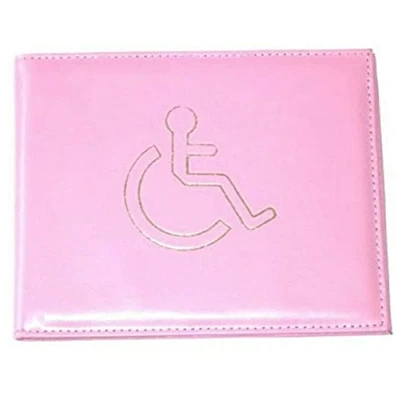 Image of Disabled Blue Badge Holder Hologram Safe Parking Permit Display Cover Wallet (Light Pink)