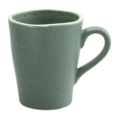 Image of Olympia Chia Mugs in Green Porcelain Uneven Edge 340 ml 12 Oz 6 pc