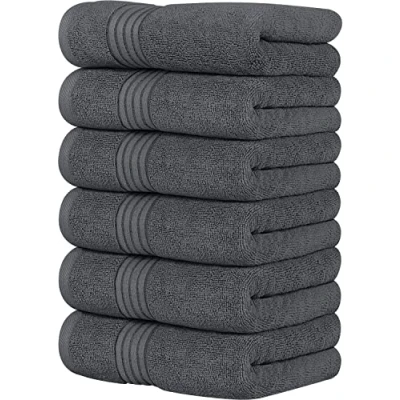 Image of Utopia Towels [60 Pack Premium Hand 100% Combed Ring Spun Cotton, Ultra Soft and Highly Absorbent, Thick 41 x 71 CM, (Grey)