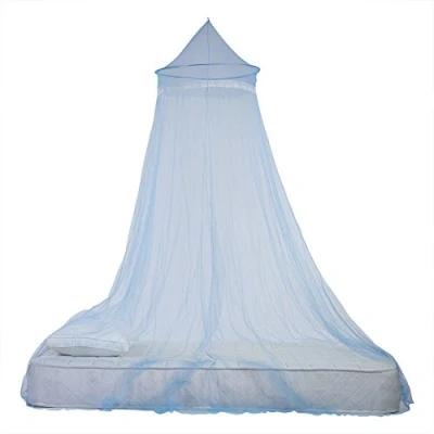 Image of Mosquito Net Netting Canopy for Bed Thin Mesh Lets Breeze in and Bugs out Shield Elegant Bedroom Decor Quick Easy Installation No Chemicals(Blue)