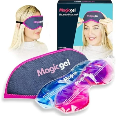Image of Magic Gel Heated Eye Mask Rapid Relief Cold + Cooling Face Compress Ice Perfect for Soothing Eyes, Long Lasting Comfort &amp; Versatile Hot/Cold Treatment