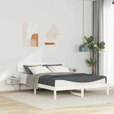 Image of Bed Frame with Bedside Tables Headboard White 160 x 200 cm Vidaxl