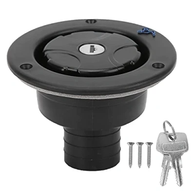 Image of RV Inlet, Black Water Inlet with 2 Keys Lockable Cap ABS Leakproof Filler Tank Equipment for Motorhome Camping Trailer Caravan Boat