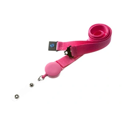 Image of 20mm Badge Reel Lanyard with Safety Breakaway (Pink)