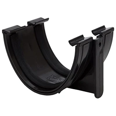 Image of Polypipe Polyflow Deep Capacity [Black] Gutter Union RD502 for 117mmx 75mm PVCu Half Round deepline guttering Systems
