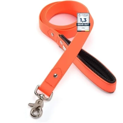 Image of PetTec Dog Leash Pet Training Lead with Padded Wrist Loop, Heavy Duty Trioflex 3 Layered Inner Material, Waterproof Outer Jacket Steel Snap Hook &amp; Joint, Clips Onto Harnesses, Collars 2m, Brown