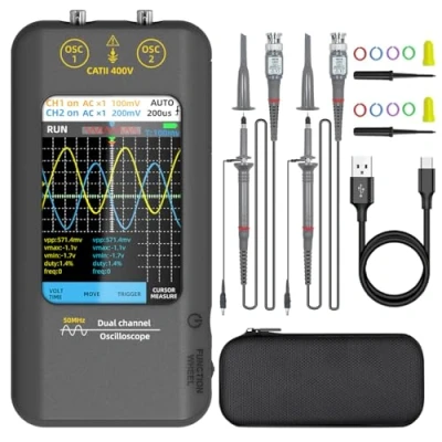 Image of BSIDE Handheld oscilloscope 3.98&#039;&#039; Touchscreen digital Dual Channel 50MHz Bandwidth Portable Signal Generator 250MSa/s Sampling Rate Tablet Automotive